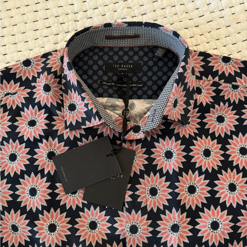 Men’s Ted Baker short sleeve size 4 button up, new with tags, OG $155